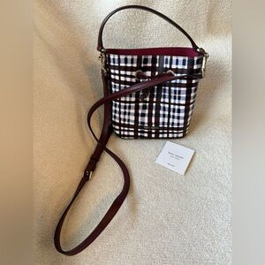 NWOT Kate Spade Eva Plaid Bucket Bag Shoulder Bag Handbag Purse